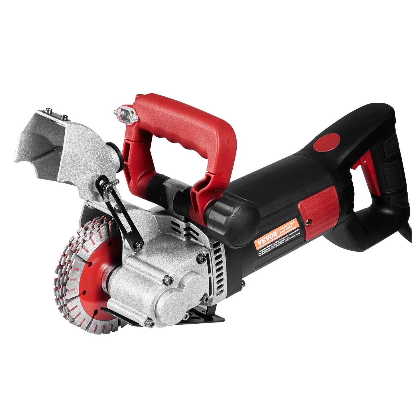 VEVOR Wall Chaser Concrete Cutter 4800W (with 5 X 5" Saw Blades Dustproof and Line Infrared Sighting) for Marble Concrete Granite and Bricks Walls