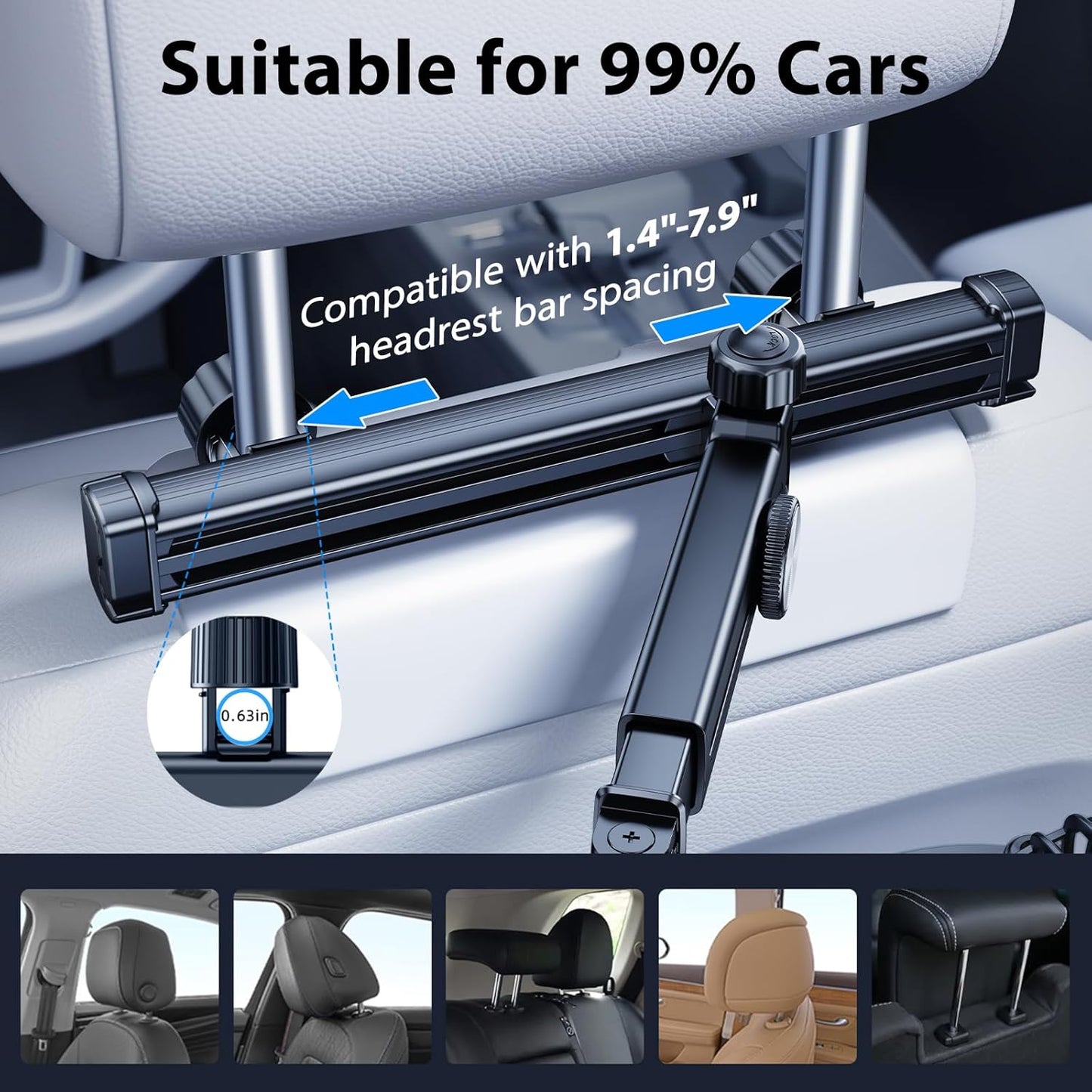 Cable*1] Battery Fan for Car Backseat Kids with Retractable Long Arm, Rechargeable Car Seat Fan That Blow Cold Air