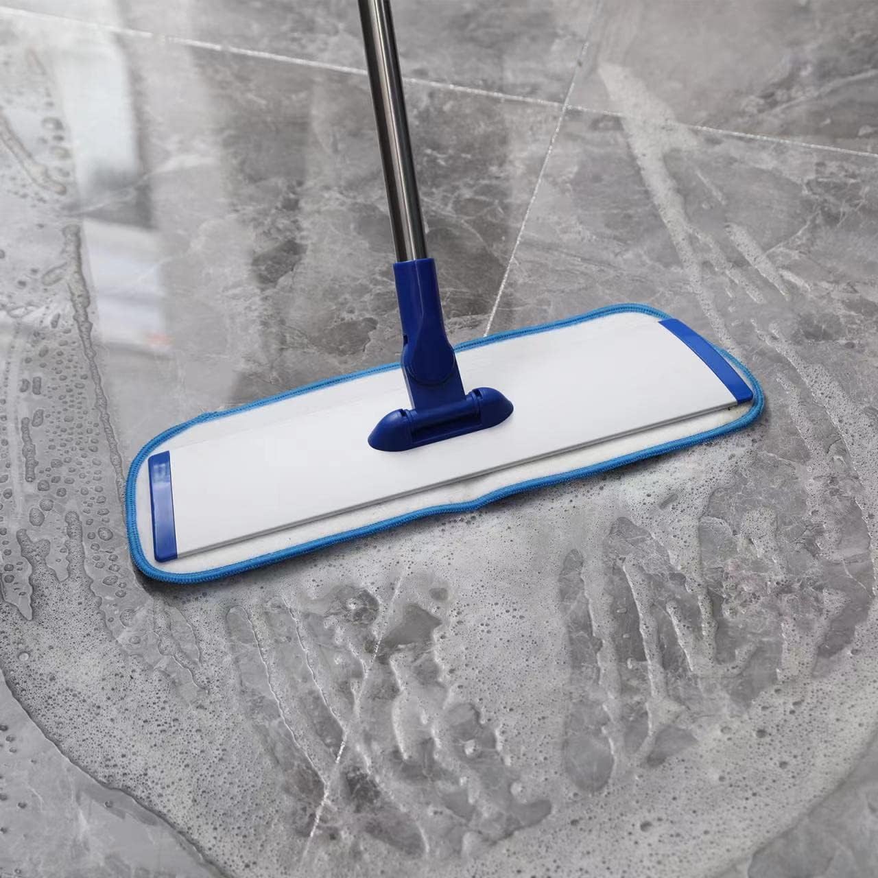 Skiennix 18" Professional Microfiber Mop - Flat Mop with Stainless Steel Handle & 4 Reusable Pads
