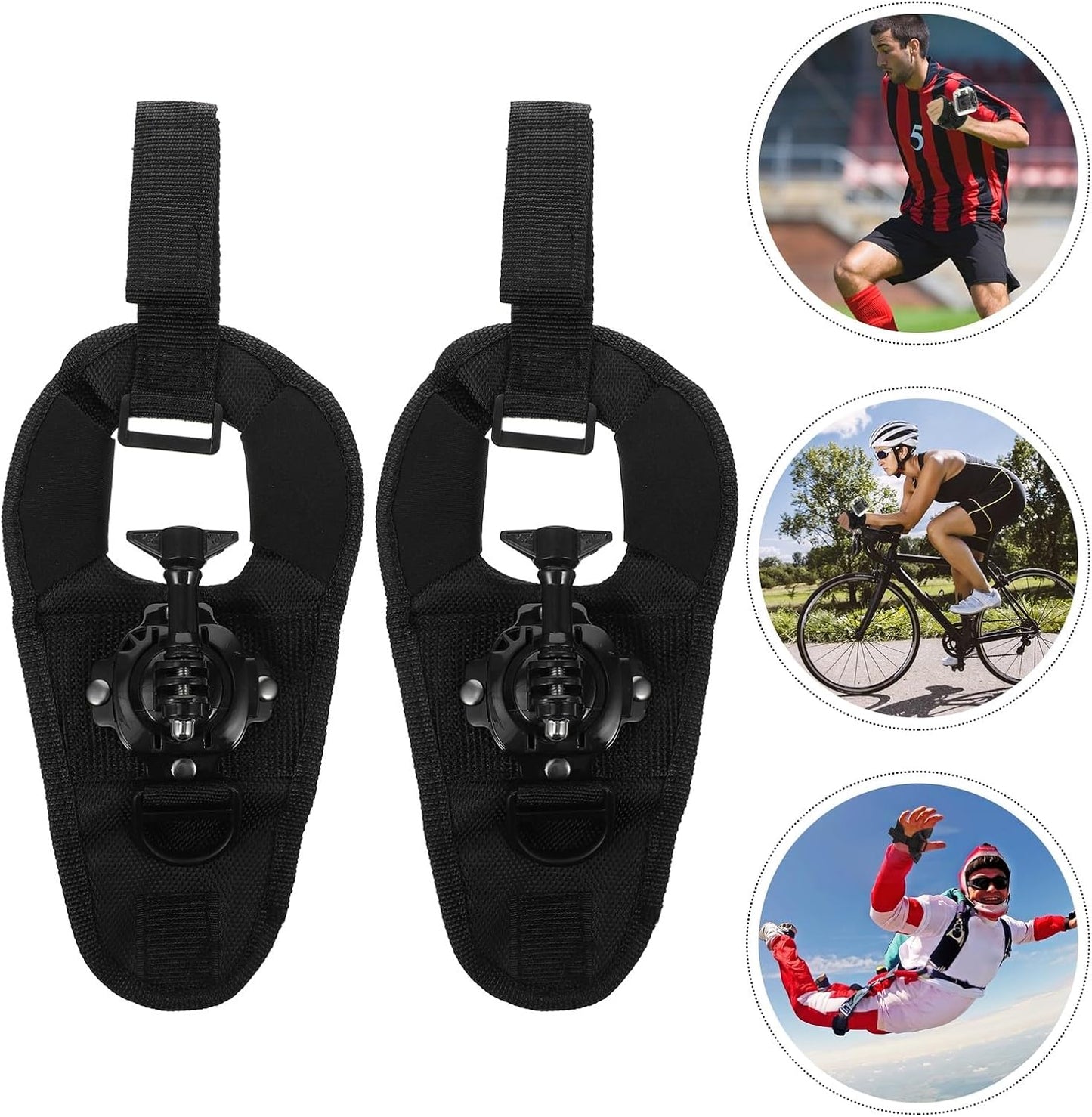 2pcs 360 Lurrose Degree Rotary Nylon Camera Arm Band and Hand Strap Wrist Mount for Action Cameras, Adjustable