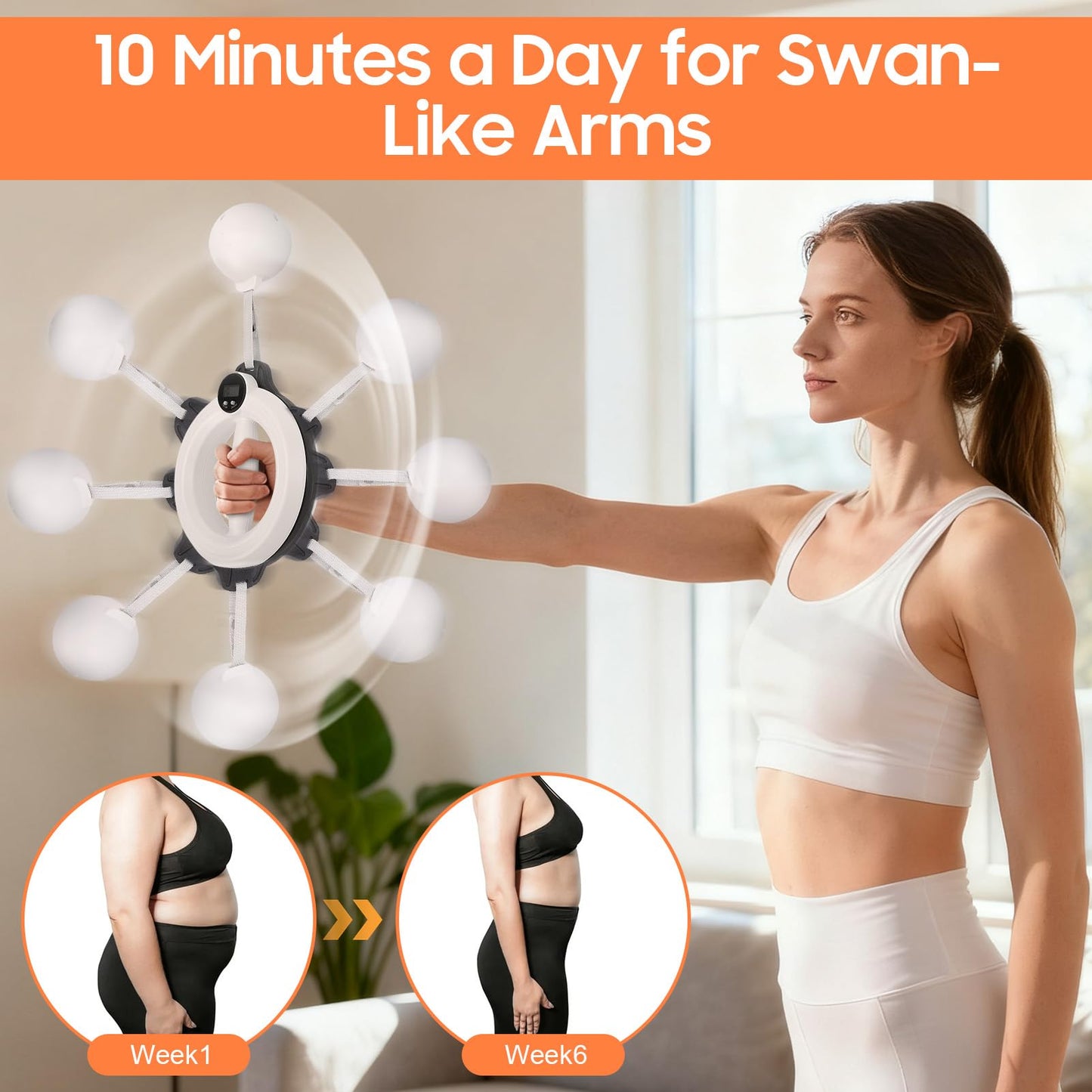 Arm Workout for Men and Women, 360° Hand-Crank Forearm Trainer, Shoulders and Arm Muscle Fitness Equipment with LED Counter, Home Workout Equipment and Gym Workouts