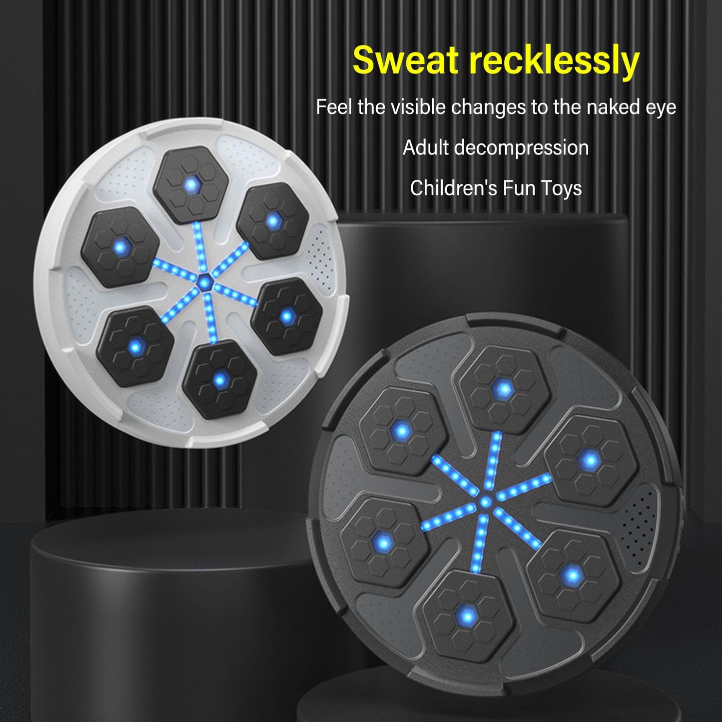 Alomejor Music Boxing Machine Interactive 7 Speeds Soft Cushion BT Music Boxing Trainer Workout Equipment for Improved Time
