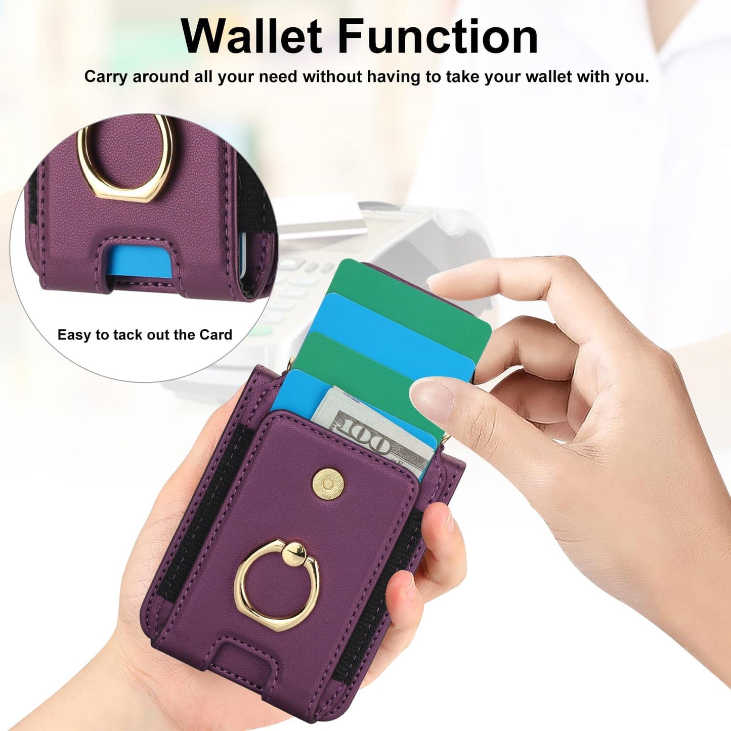 Asuwish 50 2024/Razr 2024 Plus2024 Phone Case for Motorola Moto Razr Ultra/Razr+ Plus Wallet Cover with Ring Crossbody