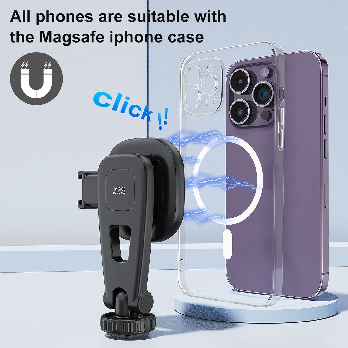 VRIG Express MG-03 17.16.15.14.13.12 Cases,360 VRIG Magnetic Phone Tripod Mount,Tripod Mount for Magsafe w Cold Shoe