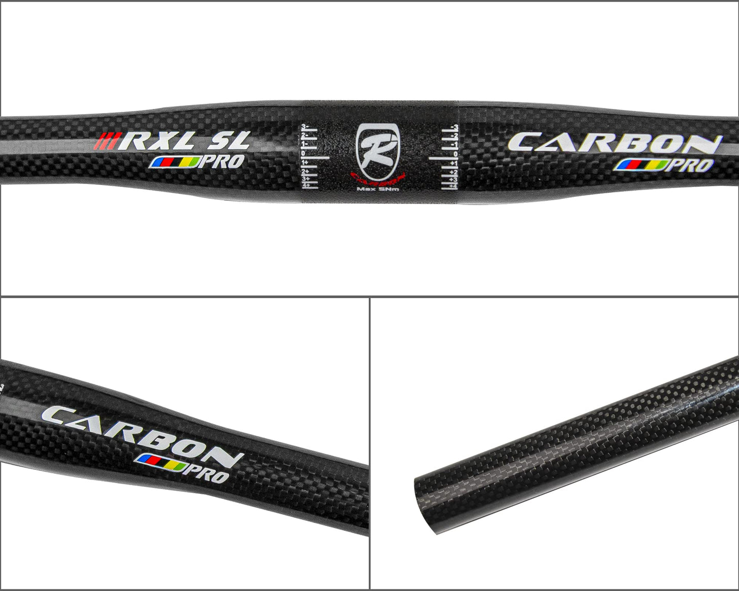 31.8 Handlebar, Mountain Bike Handlebars, Carbon MTB Handlebars, 3K Glossy Flat Handlebar Straight Mountain Bike Bars, Lightweight Wide Carbon MTB Bars For MTB Downhill Scooter City Bike