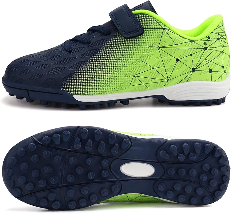 brooman Kids Indoor Soccer Shoes Boys Girls Soccer Cleats Athletic Turf Shoes