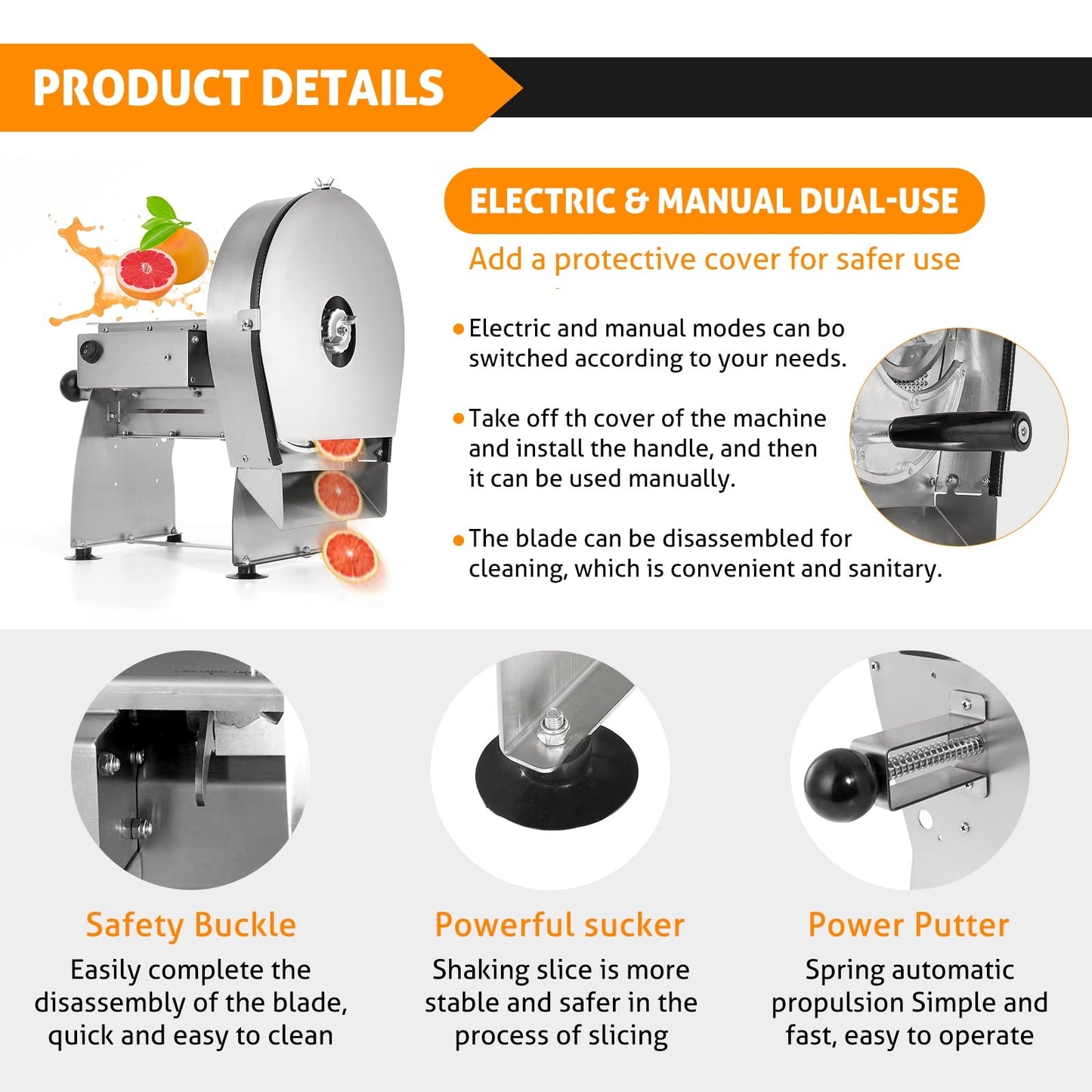 WICHEMI Electric Vegetable Slicer Commercial Fruit Slicing Machine Potato Slicer Electric Cabbage Shredder Machine 2 IN 1 Manual Electric Vegetable Cutter Stainless Steel Food Slicer