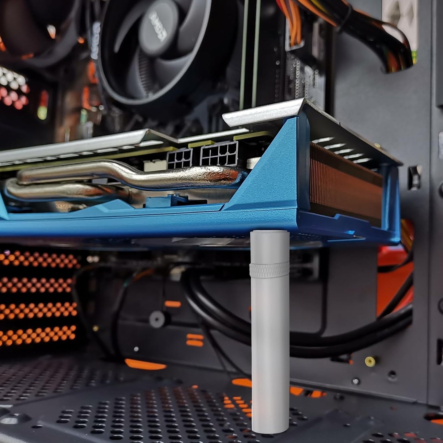 JJUNW 74-120mm Graphics Card GPU Support Bracket, Adjustable Aluminum Alloy Anti Sag GPU Bracket, with Magnet