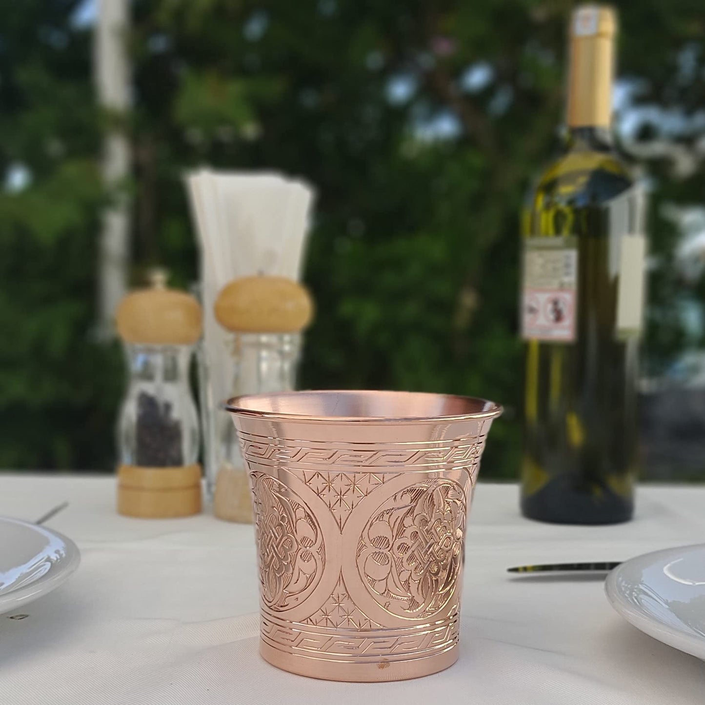 DEDE Copper - CC Series (20 oz) - Handcrafted Super Heavy Weight Drinking Cups or Serving Cold Beverages and Cocktail Mugs, Handmade Unlined Uncoated Pure Solid Copper Tumblers (Engraved)