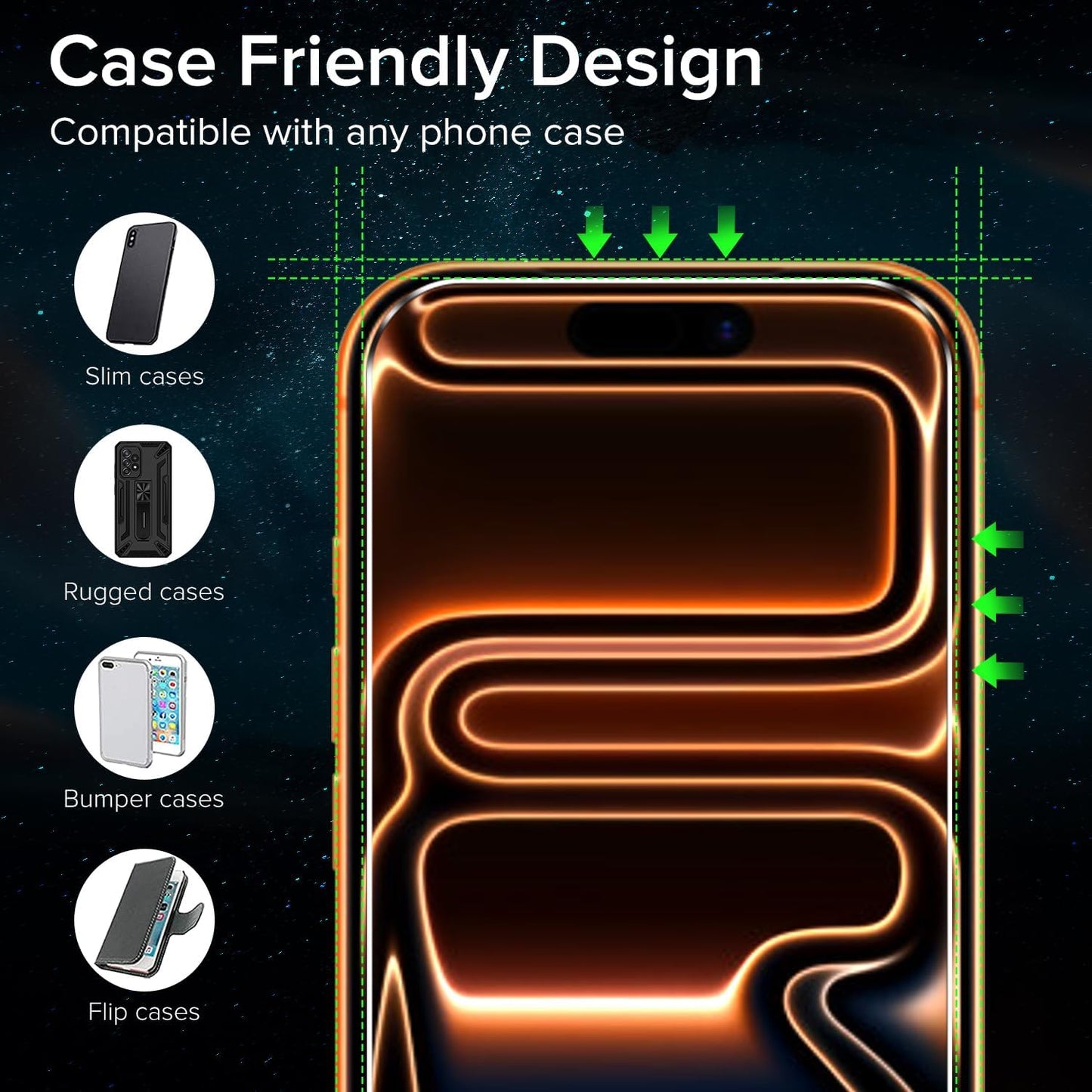 17 6.3" 17 Film-2 Pack ivoler Tempered Glass for iPhone Pro Screen Protector with [Alignment Frame], Anti-Scratch, Case