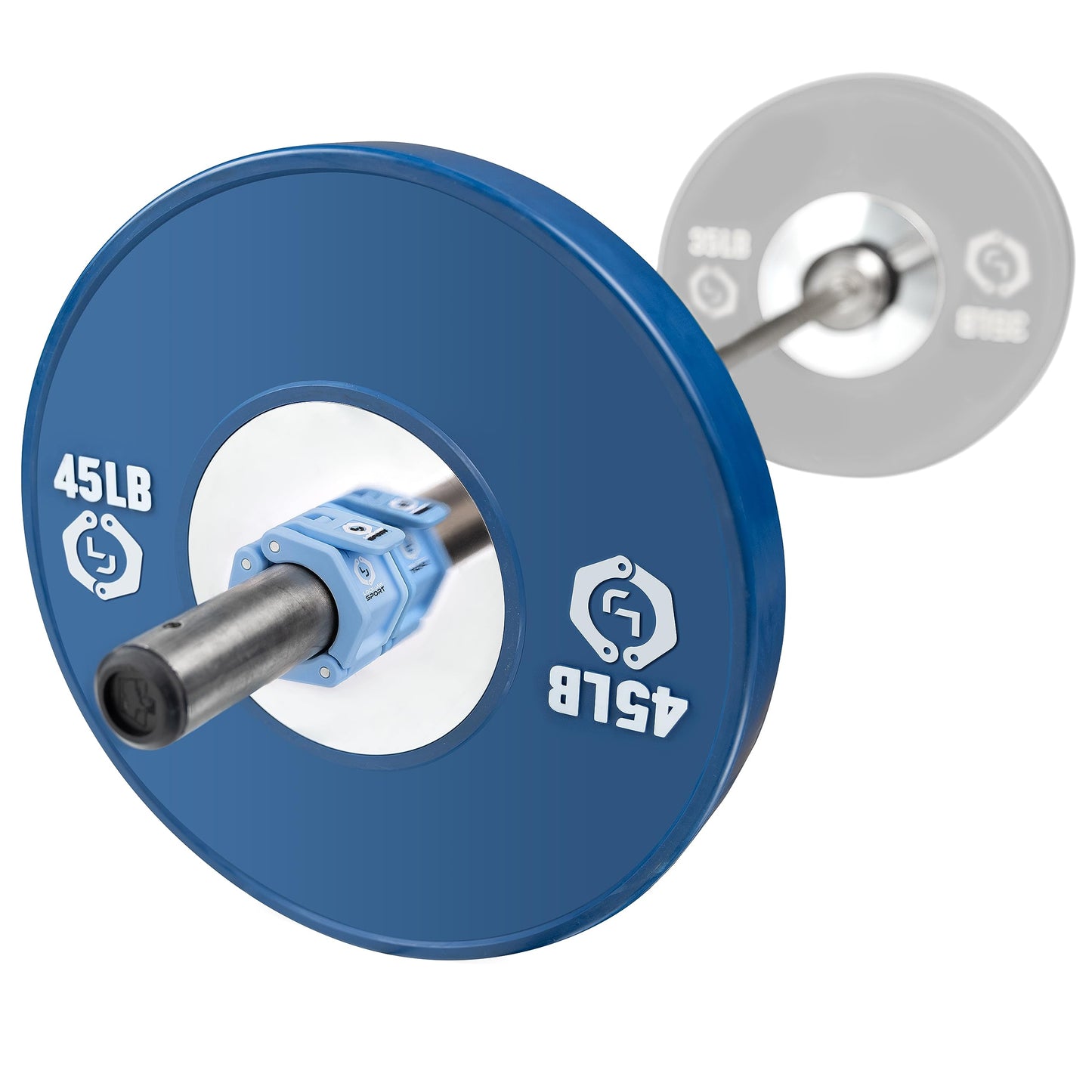 Lock-Jaw Barbell Collars Sport Olympic Barbell Clamps 2 Pcs – Heavy Duty Bar Clamps for 2” & 50mm Olympic Bars – Secure Weight Bar Clamps for Strength Training & Home Gym Accessories – Light Blue