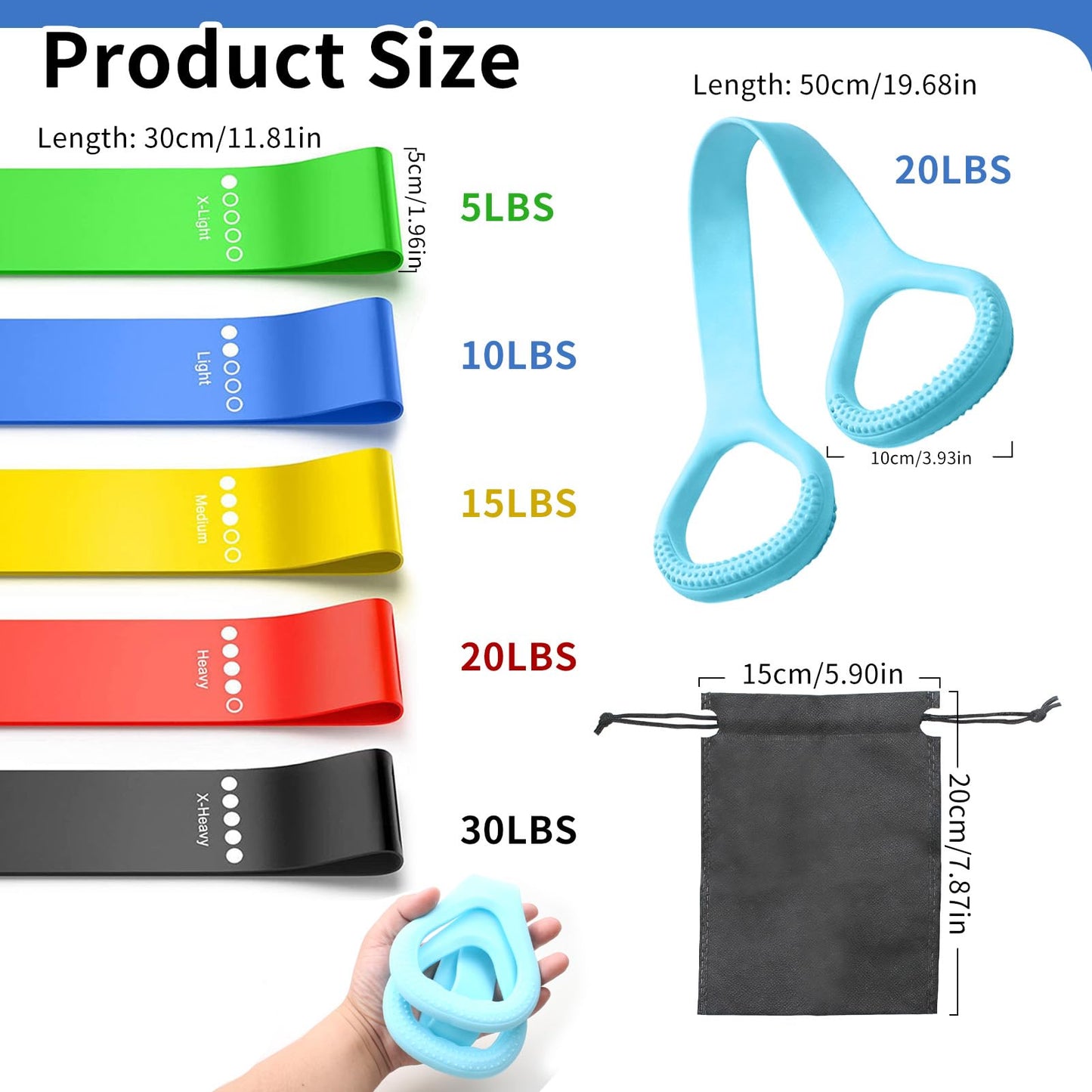 Resistance Bands for Working Out, 5 Pack Resistance Bands & 1 Pcs Elastic Pilates Flexband for Physical Therapy, Stretch Exercise Loop Bands for Yoga, Booty & Legs Strength Training