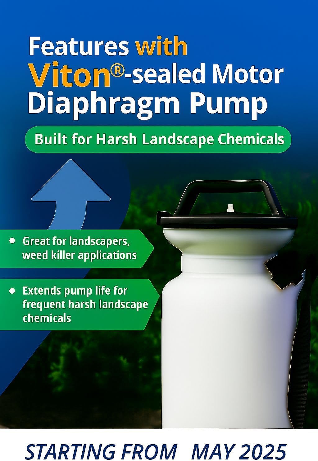 Sprayers Plus YT25E Battery Powered Sprayer 2 Gallon, Rechargeable with 12V Lithium-ion Electric Sprayer,Chemical Resistant Brass Wand Nozzle,Viton Seals for Long Distance Lawn Care