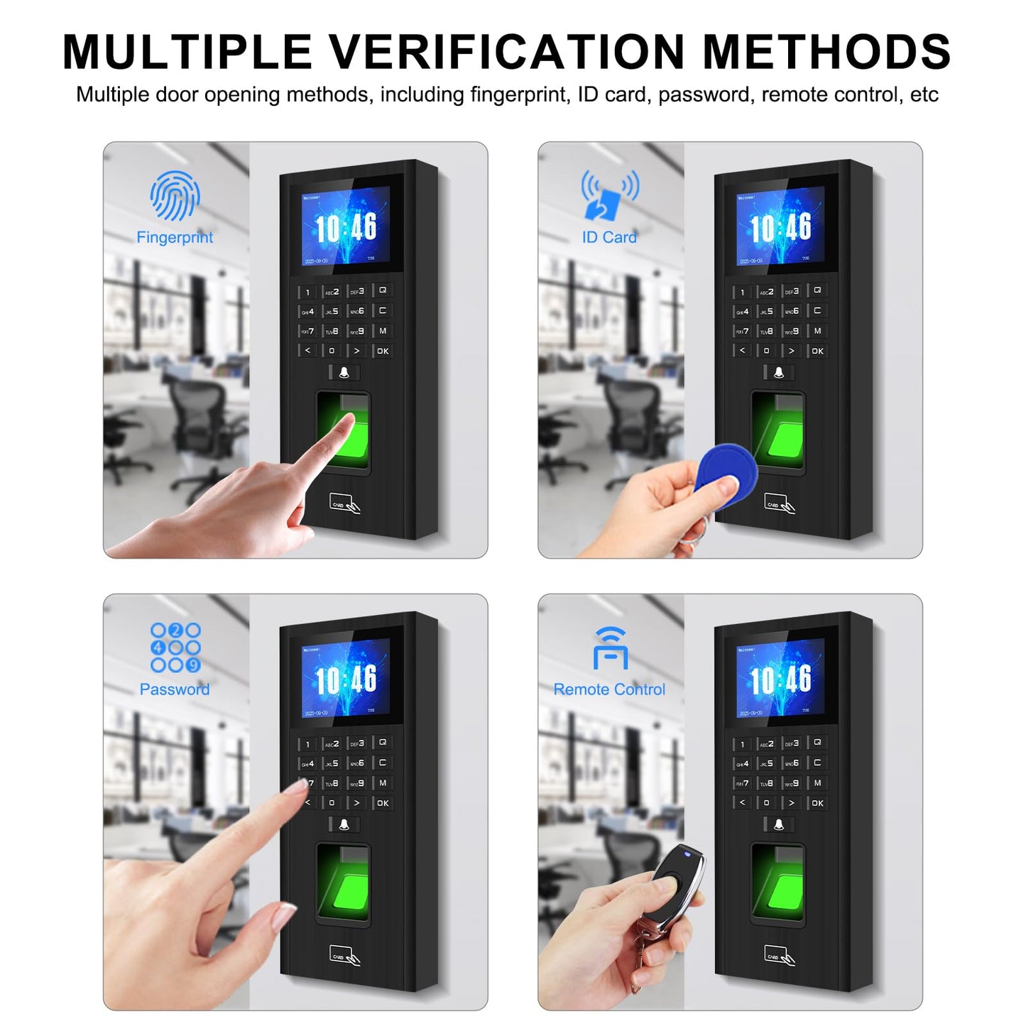 XYBkey Complete Biometric Fingerprint Security Access Control System Kit, RFID Keyboard Door Lock, Time and Attendance System, Smart Remote Control Door Opener, 600-Pound Electromagnetic Lock + ZL