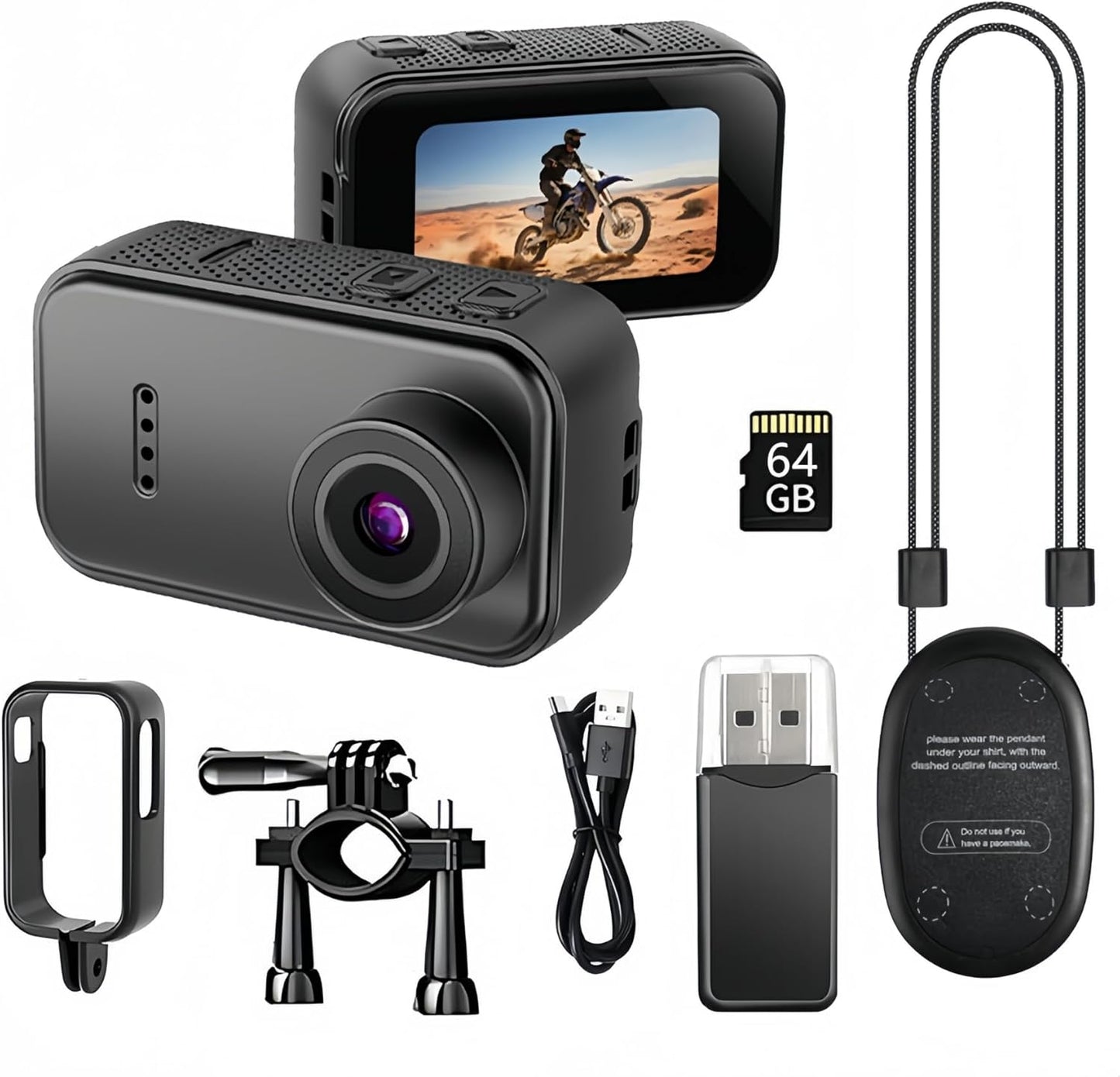 Boeavance Mini Body Camera, Thumb Action Camera, Tiny Size, Mount Anywhere Thumb Size Hands Free Recording POV Camera