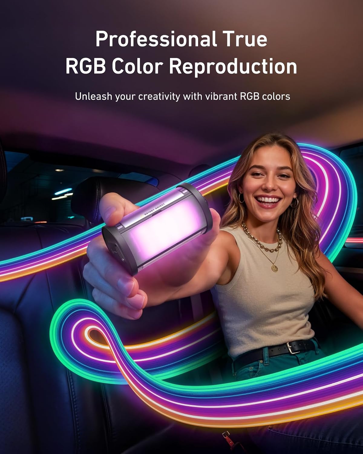 TELESIN 95 Magnetic RGB Video Light | Cold Shoe Mount for DSLR Camera Light Photography Attachment | CRI & with Soft