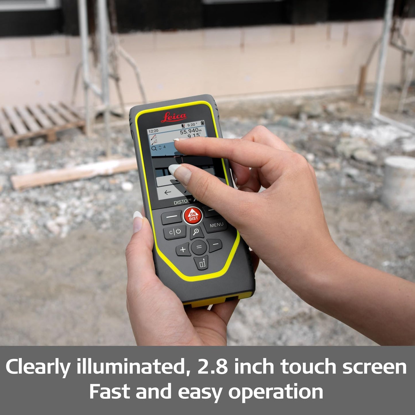 Leica Disto X6 - Range 800ft, Outdoor Camera viewfinder 4X Zoom, Bluetooth, Smart Horizontal, IP65 dust, Water, Shock Protection, Intelligent end-piece, Rotaing Display, Hand Loop, Pouch.
