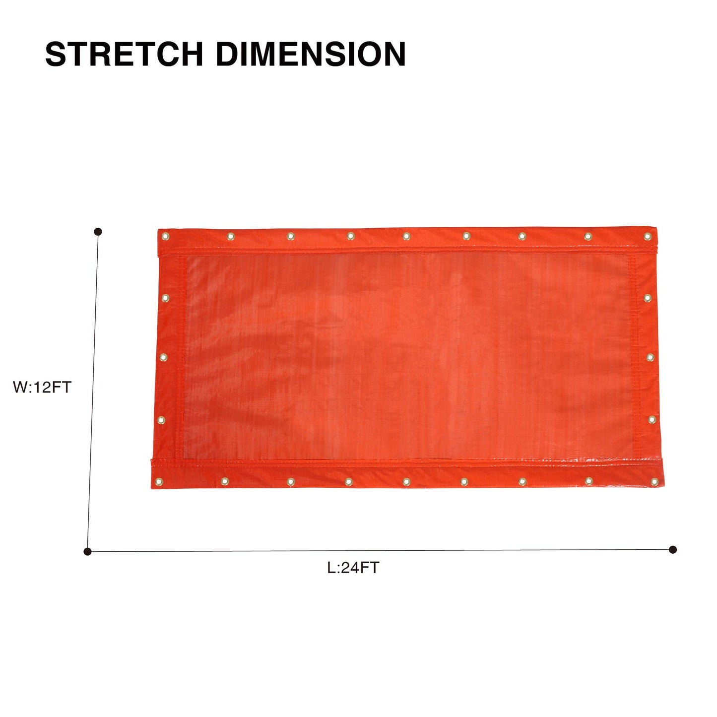 Turtle Life Concrete Curing Blanket 12x24 Feet, Multipurpose Waterproof Construction Insulate Heavy Duty Tarps with Ball Bungee Cords, 3.6mm/0.15inch Thickness, Orange, 1-Package
