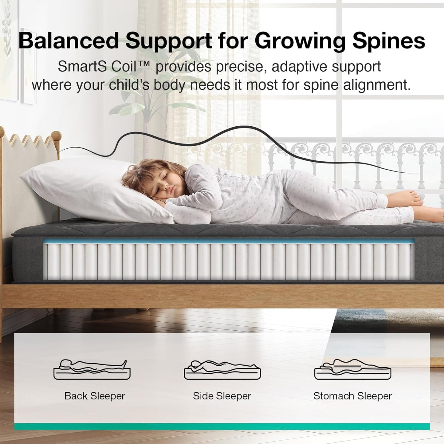 Novilla Twin Hybrid Mattress - 8 Inch Gel-Infused Memory Foam & Pocketed Coils for Back Pain Relief