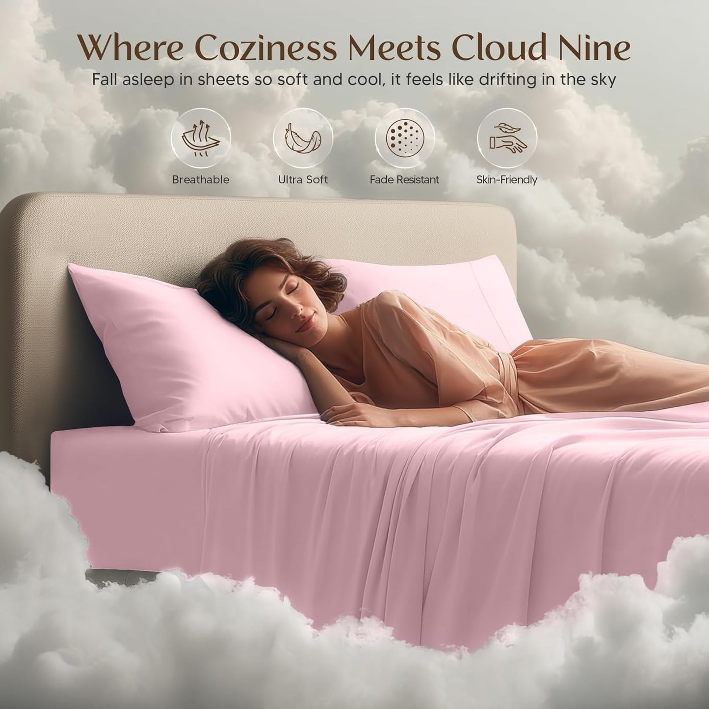 Utopia Bedding California King Sheet Set - Soft, Breathable Microfiber, 4-Piece in Crystal Pink