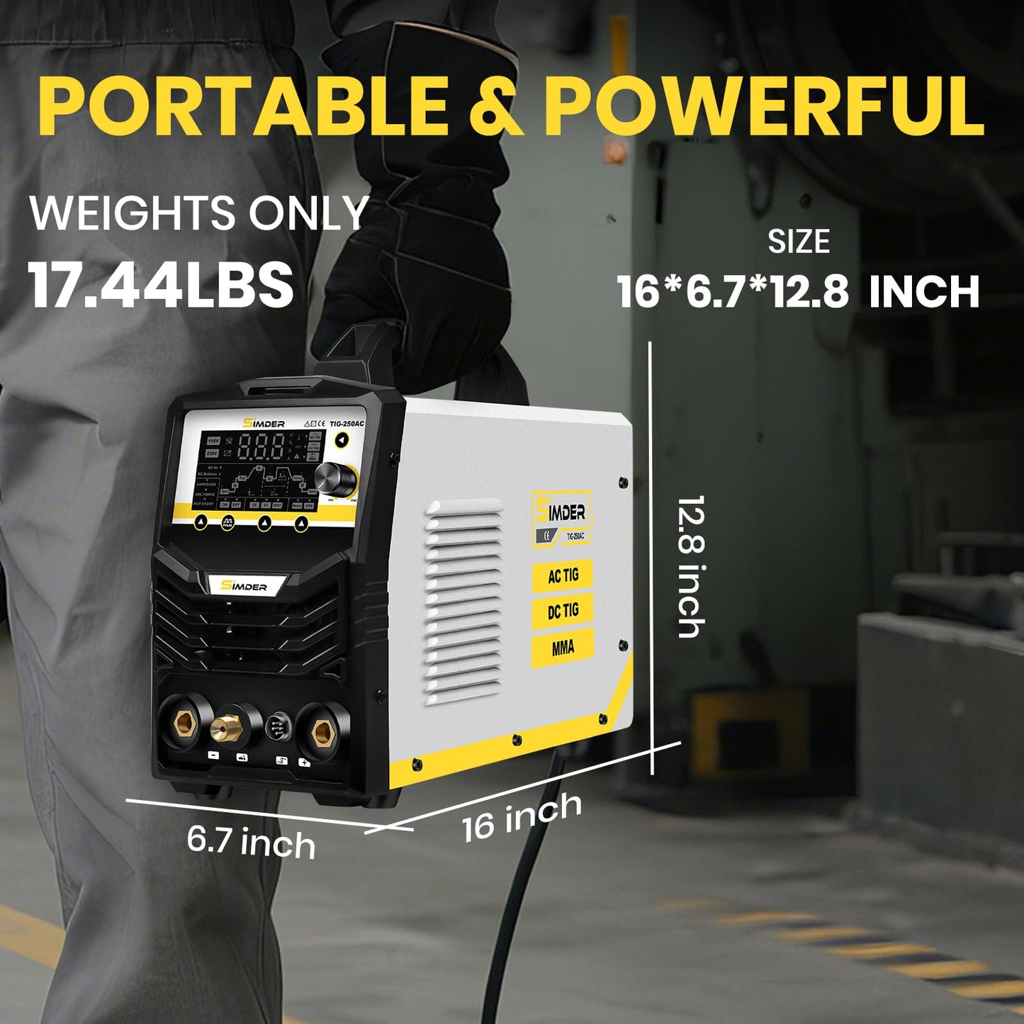 SSimder 6 in 1 TIG Welder AC TIG/DC TIG/Pulse TIG/SPOT TIG/Stick Dual Voltage Aluminum Welder 110V/220V TIG Welding Machine for DIY Home Garden Maintenance