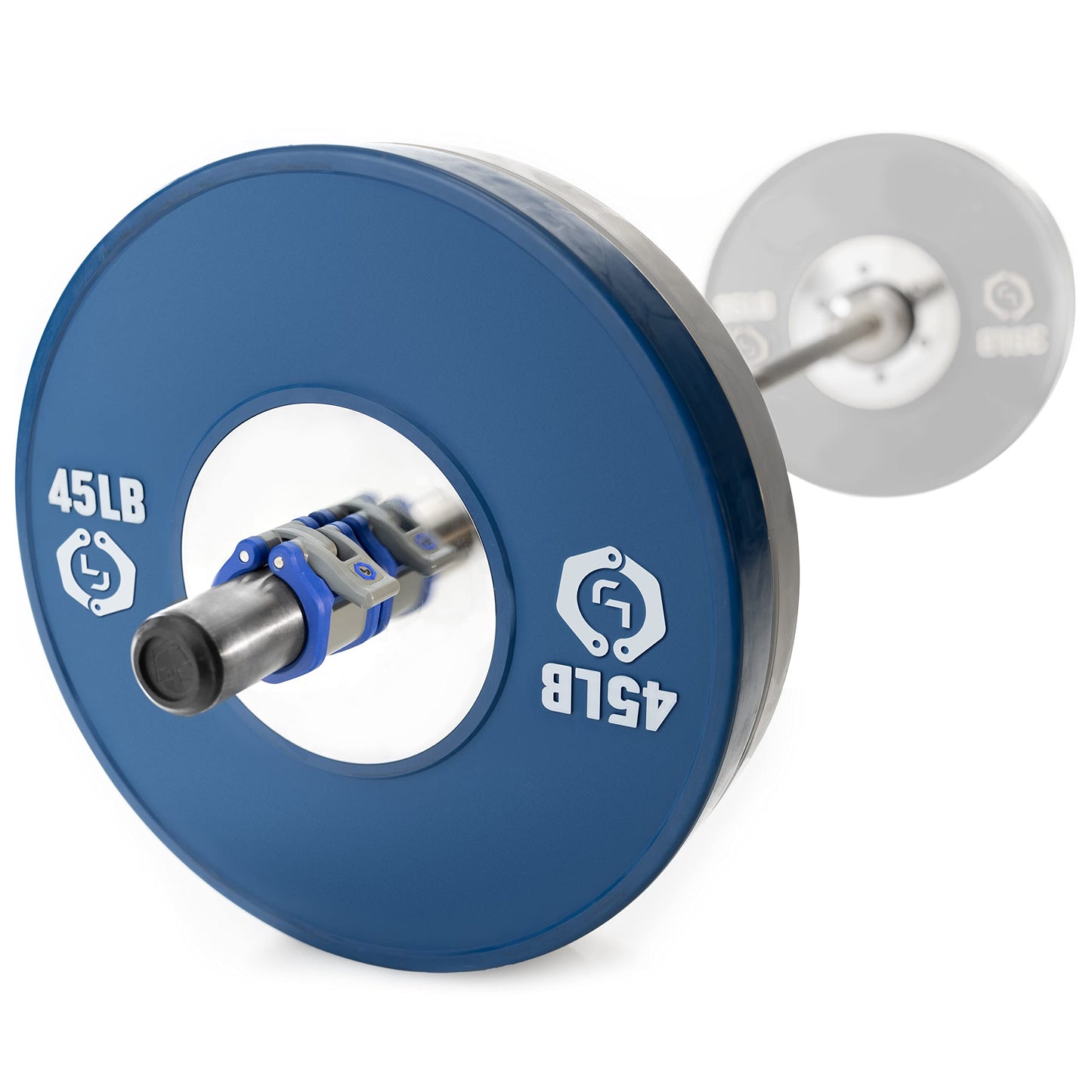 Lock-Jaw Barbell Collars HEX Olympic Barbell Clamps 2 Pcs – Heavy Duty Bar Clamps for 2” & 50mm Olympic Bars – Secure Weight Bar Clamps for Strength Training & Home Gym Accessories – Blue
