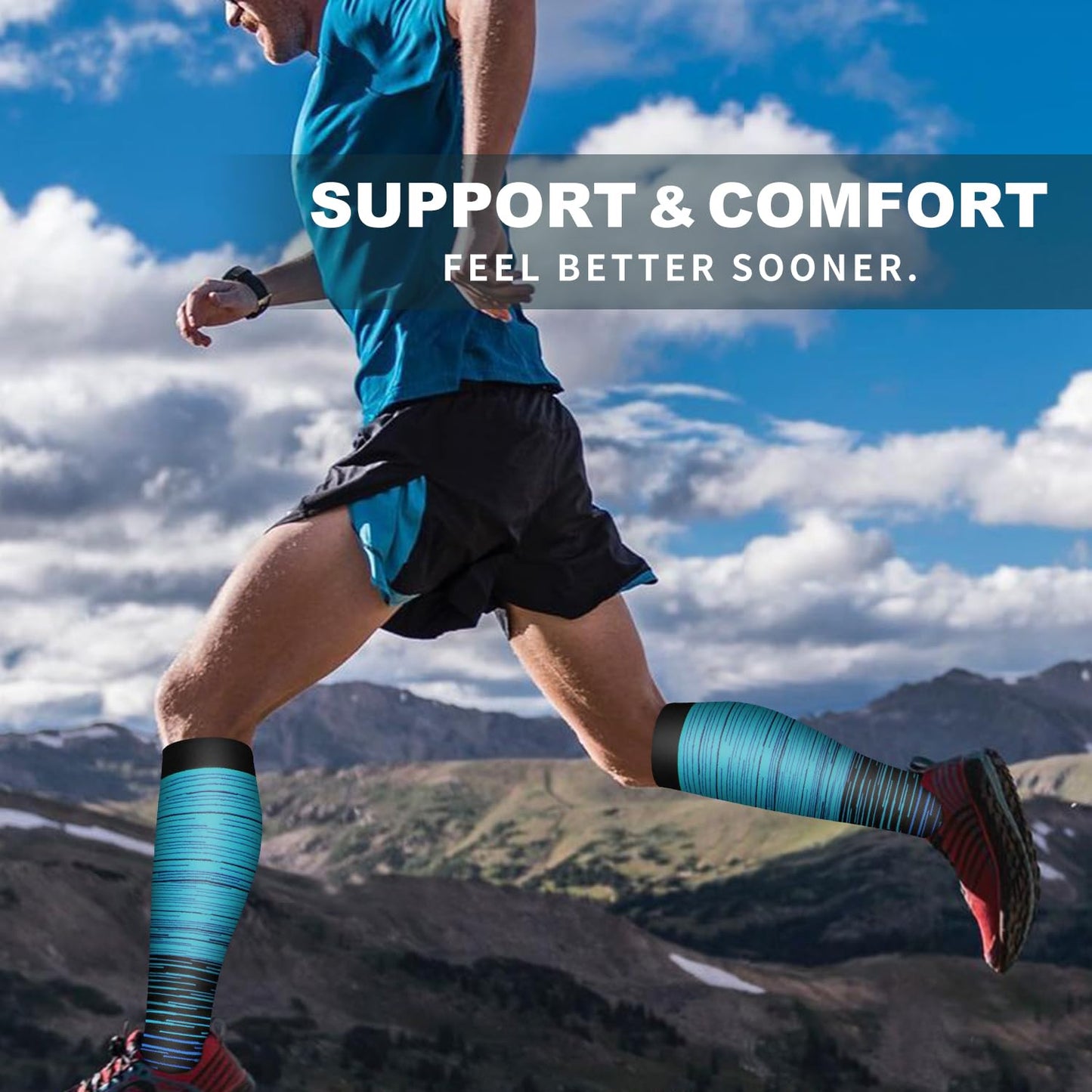6 Pack Copper Compression Socks for Women and Men Circulation-Best Support for Medical,Running,Nursing,Athletic