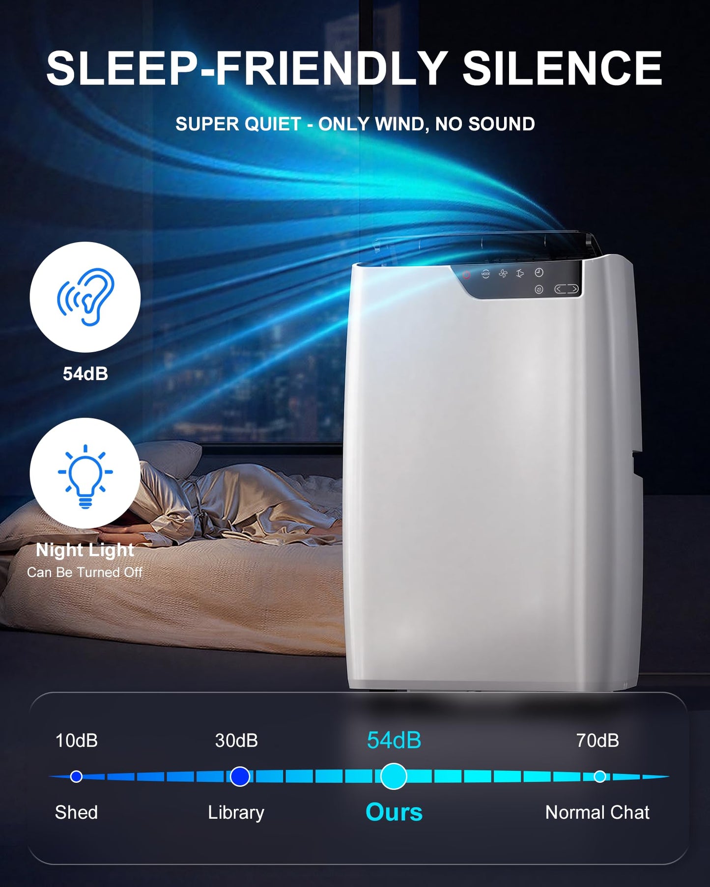 Portable Air Conditioners 16,000 BTU for Rooms Up To 800 Sq.Ft. Portable AC, Dehumidifier, 24H Timer, Sleep Mode & Water level indication, Remote Control & Window Kit, White & Black