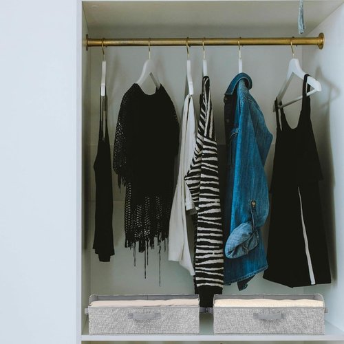 Closet Organizers by [Brand Name] - Foldable Clothes Storage with Handles | Large Capacity Grey Drawer Boxes