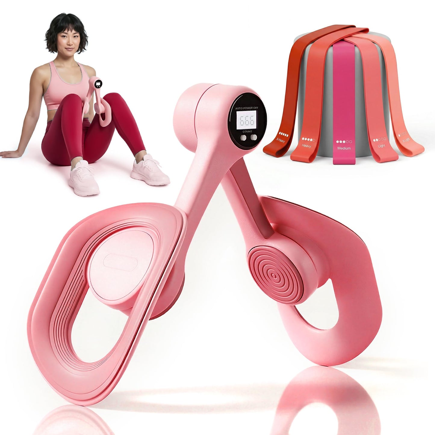Thigh Trainer Master with 5 Resistance Bands, Ultimate Kegel Exerciser, Pelvic Floor Muscle | Thigh Hip Master Trainer Inner Thigh Exerciser | Pelvic Floor Trainer for Women