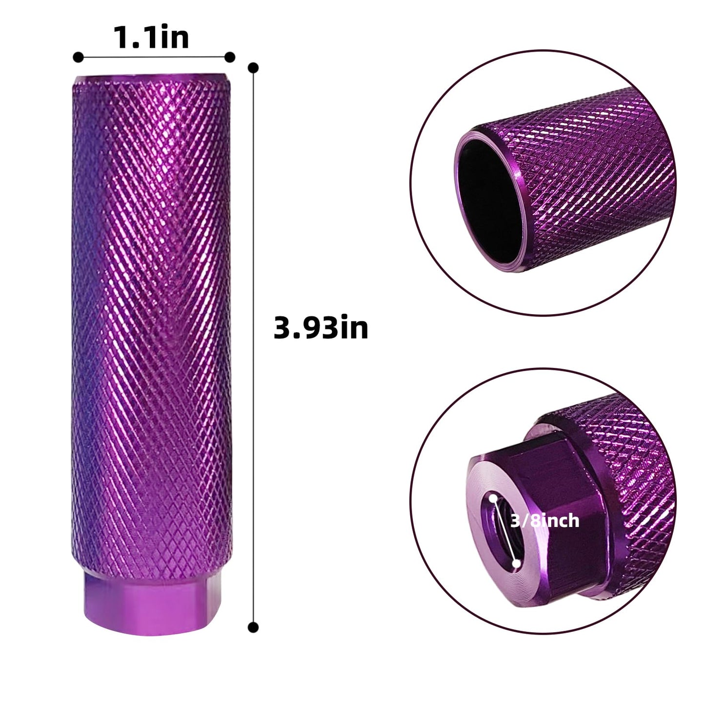 Shwsed Bike Pegs, Aluminum Anti-Skid BMX Bicycle Foot Pegs for Mountain Bike Cycling, Stunt Pegs Fit 3/8 inch Axles (Purple)