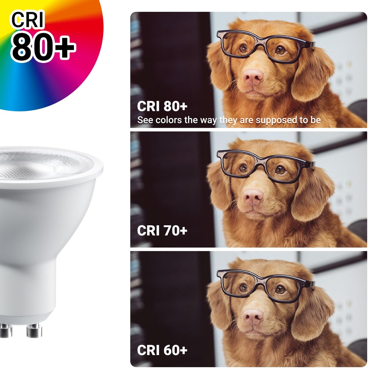 Sparkling Wonderful GU10 LED Bulbs, Dimmable 7W, 3000K Warm White, 10 Pack, Model DB0598-GU10-7W-3000K