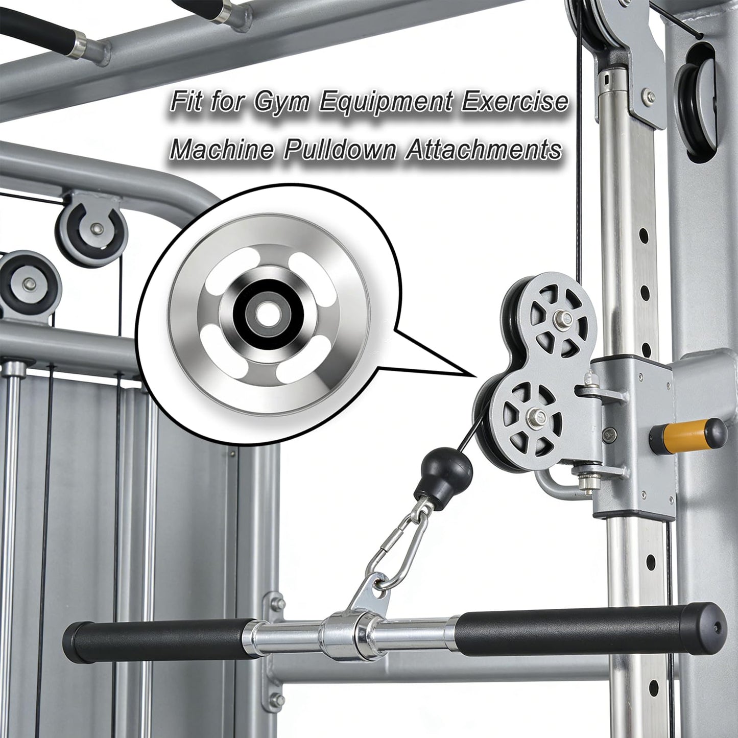 Wozafepp 4Pcs 90mm Aluminum Alloy Gym Pulley Wheel, Universal Silent Cable Machine Pulley, Heavy Duty Bearing Pulley for Home Gym Equipment, Fitness Pulldown Attachments Replacement Parts (Silver)