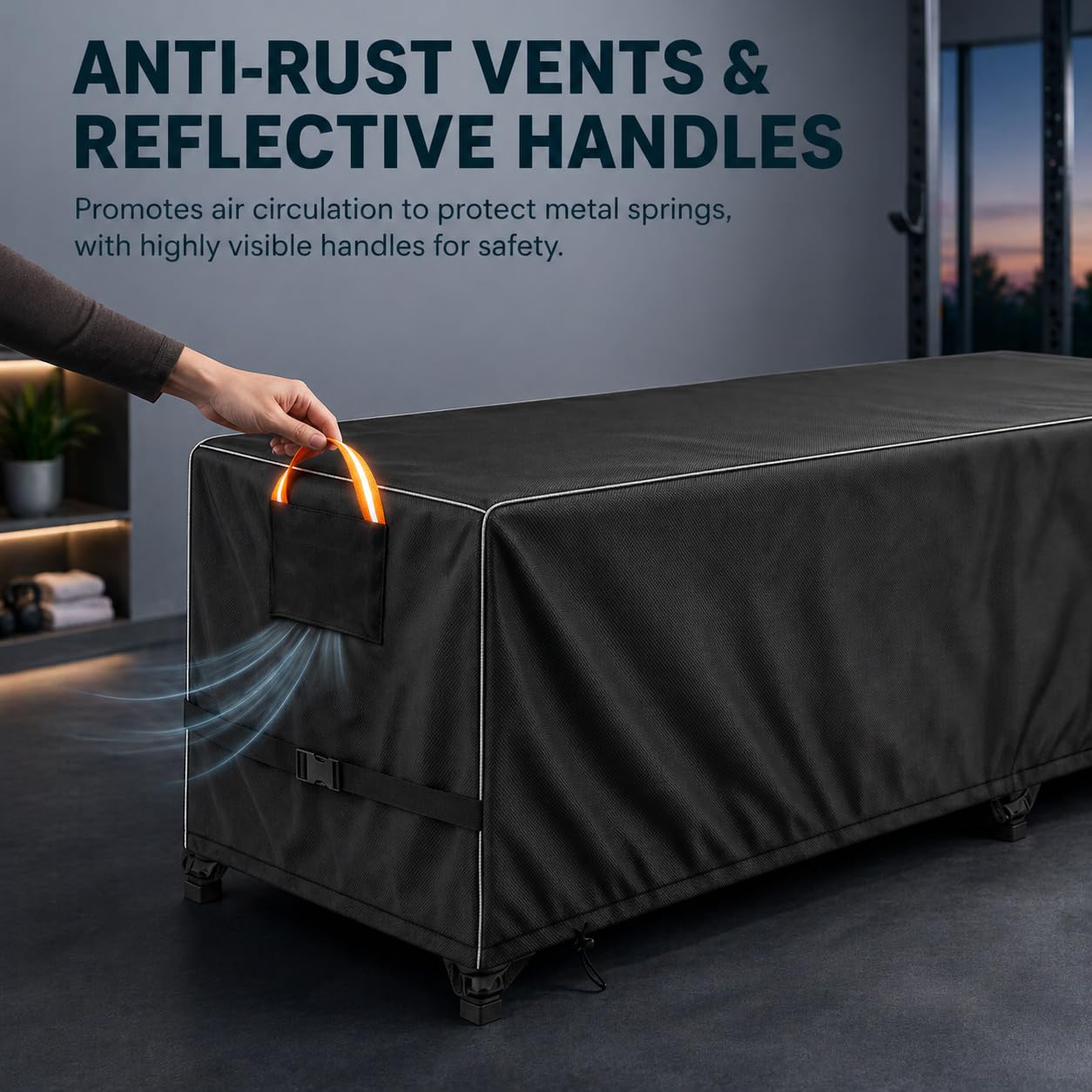Pilates Reformer Cover, 600D Heavy Duty Waterproof Reformer Protection, Dustproof Pilates Equipment Machine Cover for Home Gym Yoga Studio Indoor Outdoor, Black 101"x31"x23"