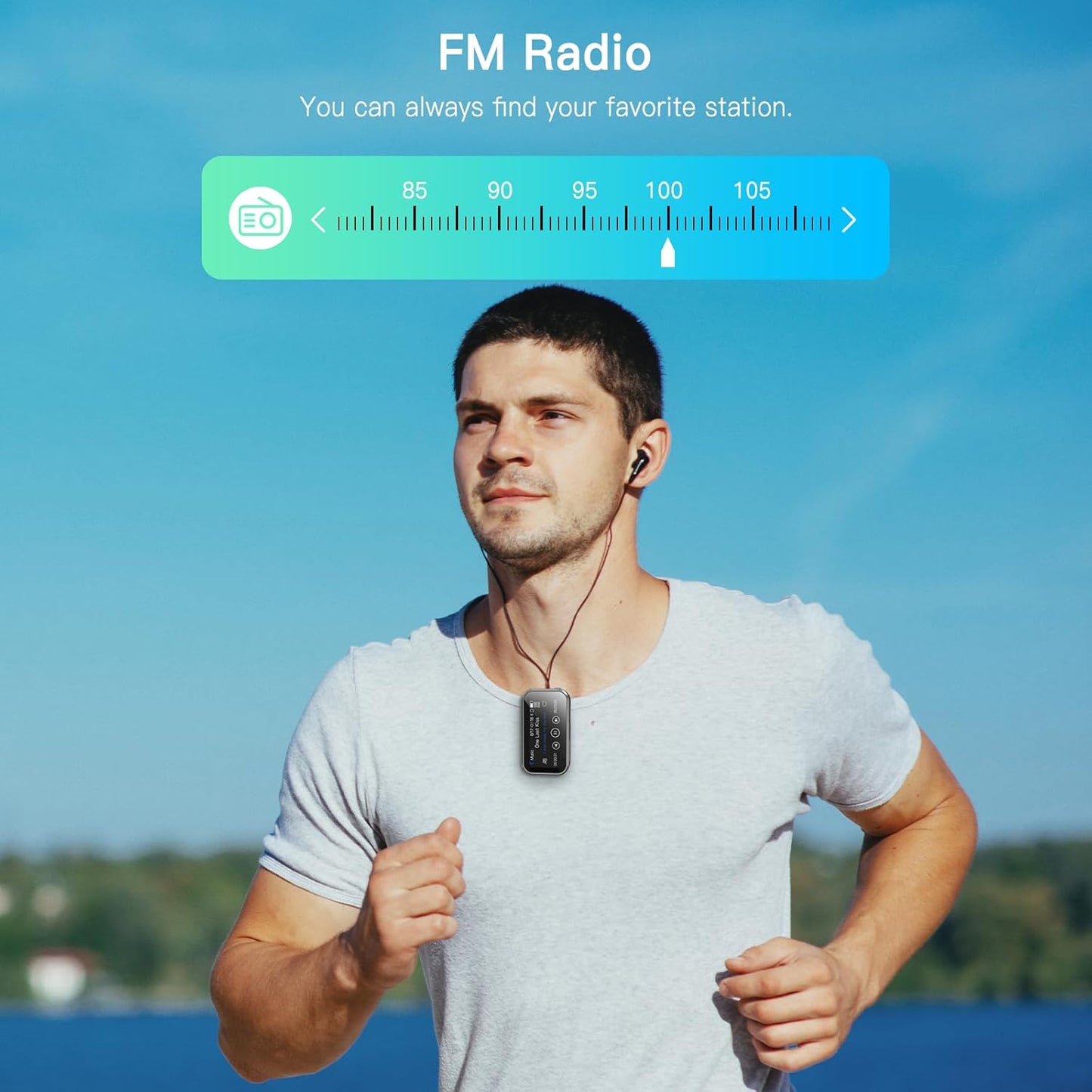 Jersonn MP3 32G 1.47 Mini Player with Bluetooth,Portable Digital Lossless Music Player with Built-in Speaker, in Full