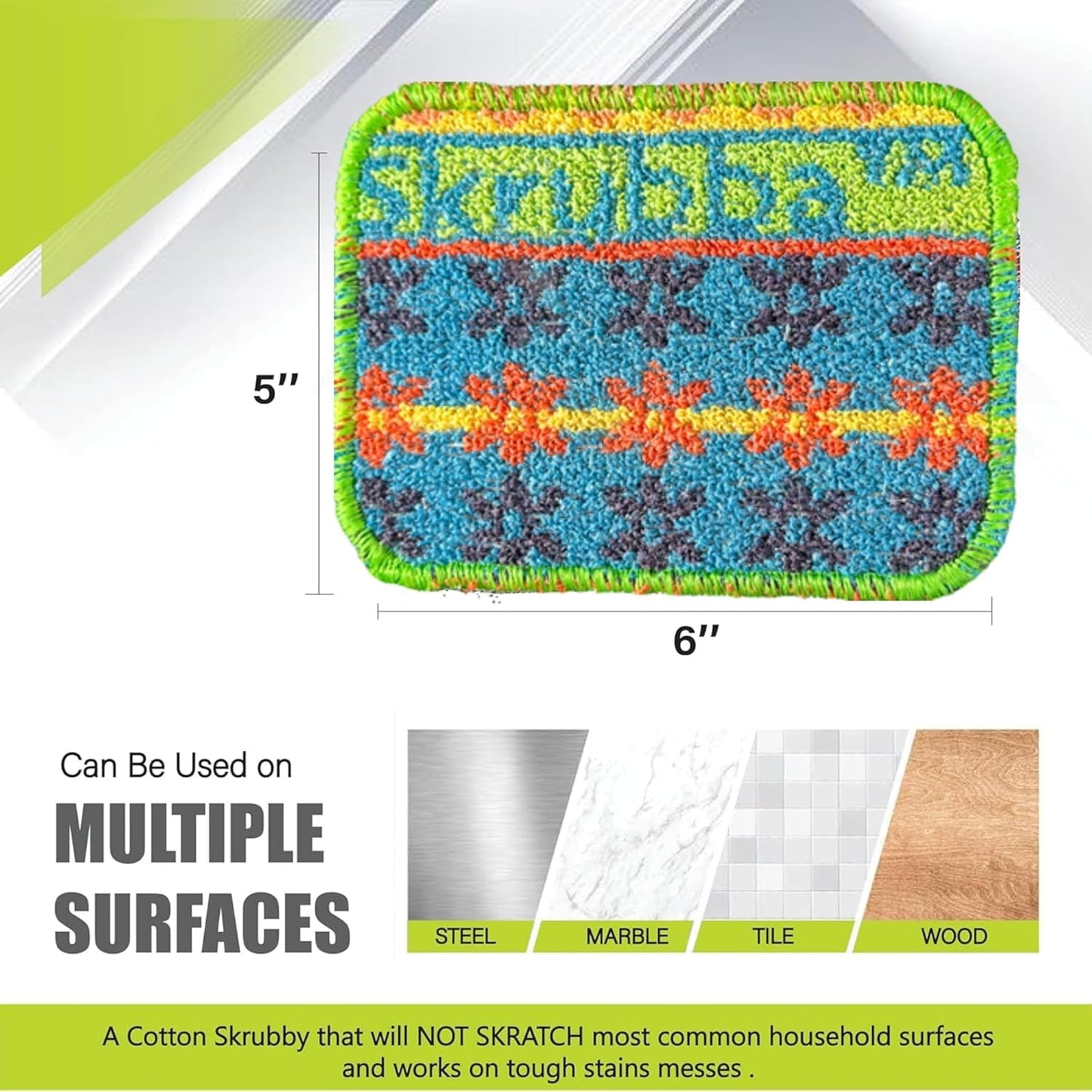 Wet-it! Skrubba 6-Pack Reusable Dish Scrubbers – Non-Scratch Scouring Pads for Kitchen & Household – Eco-Friendly, Dishwasher Safe Scrub Sponges for Dishes, Pots & Pans (Vogue)