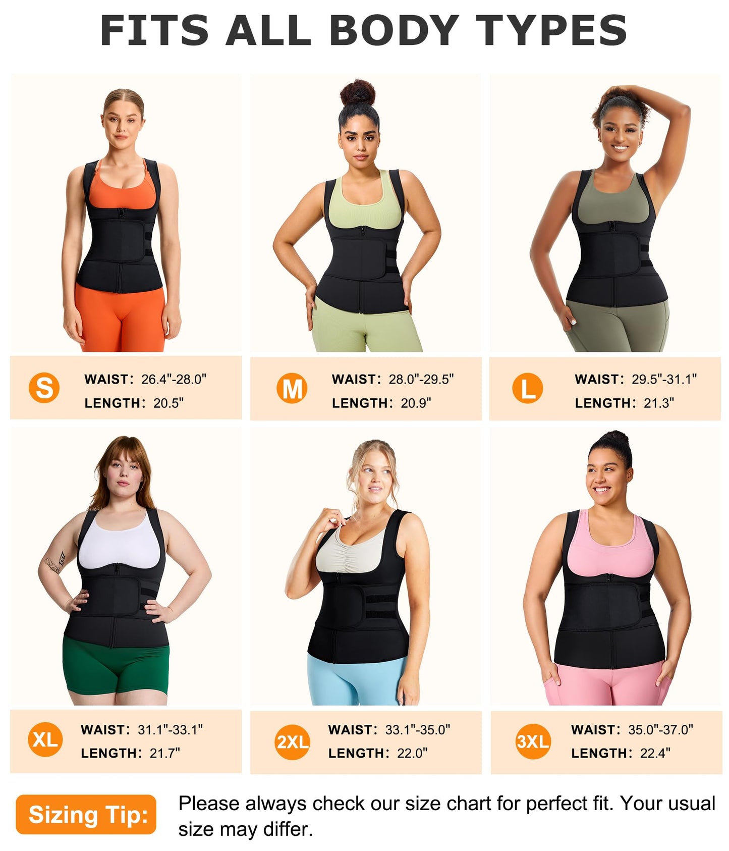 TrainingGirl Sauna Sweat Suit for Women Waist Trainer Workout Faja Weight Vest Body Shaper Shirt Band