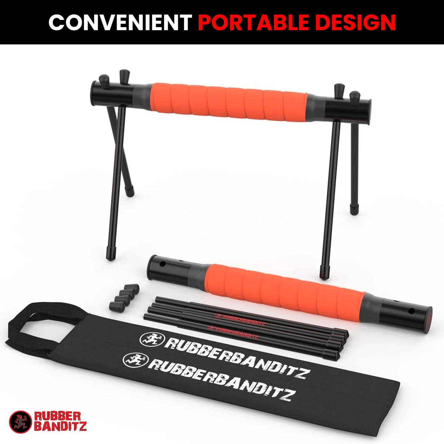 Rubberbanditz Parallettes Calisthenics Handles – Push Up Bars & Dip Bar Stand – Parallel Bars Dip Station for Strength Training – Pushup Handles Parallettes Bars for Home Gym Workouts