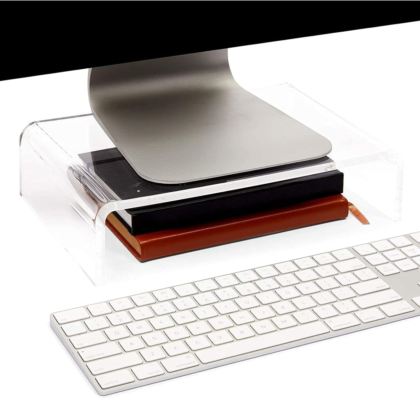 (12.1 8 3 Juvale Acrylic Computer Monitor Stand, Clear Display Riser x x in)