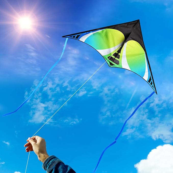 HONBO Delta Kite for Kids Easy to Fly,Large Kite for Adults, Colorful Kite for Children Ages 4-10