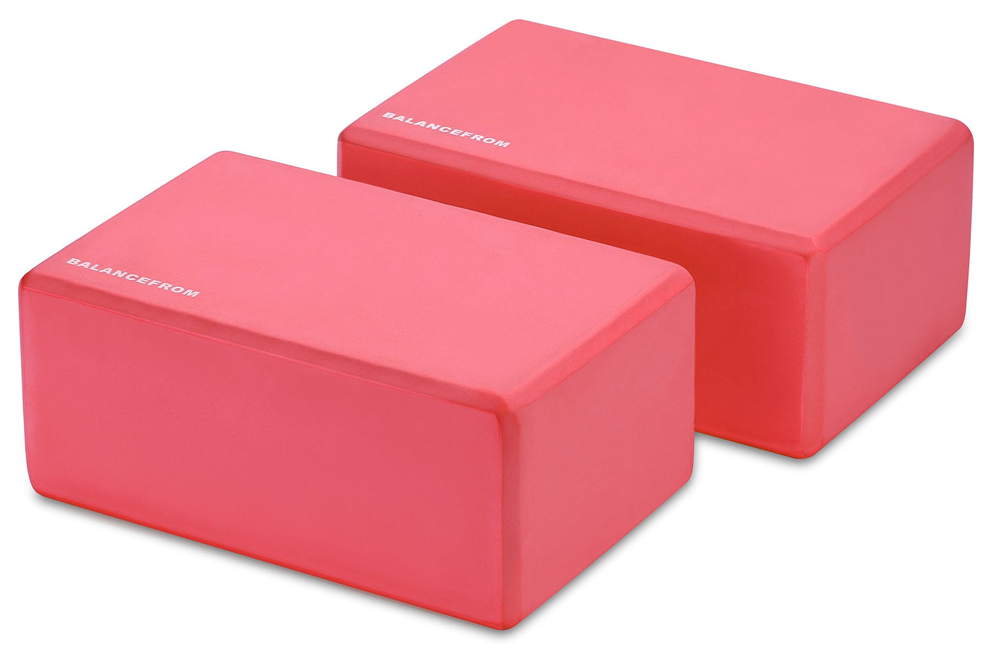 Fitvids Set of 2 High Density Yoga Blocks, 9"x6"x4" Each, Pair (Red)