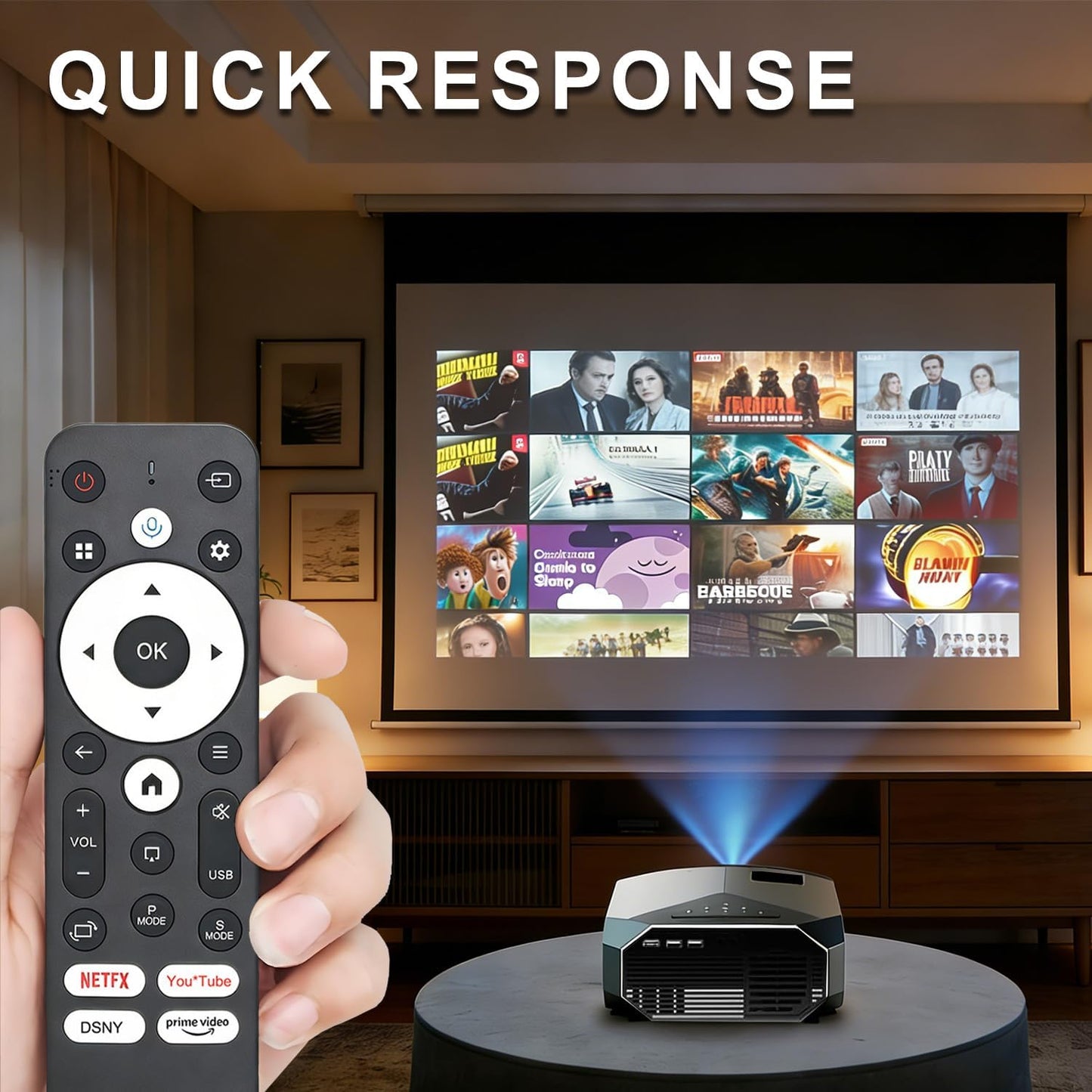 Molgoc DP03 Replacement Remote Contral for Portable Projector,Compatible with YOWHICK Portable Projector.