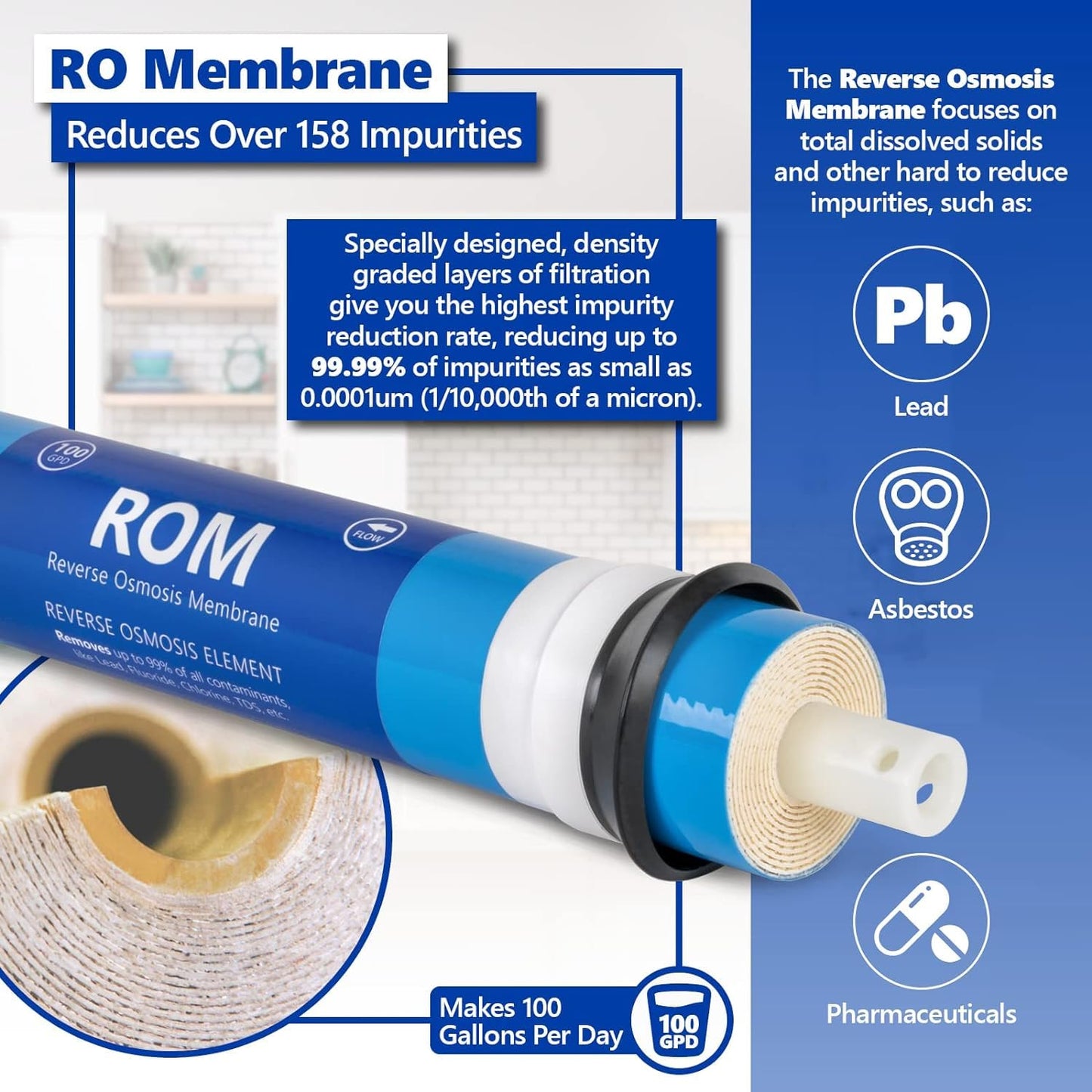 Express Water – 1 Year Reverse Osmosis System Filter Set – 11 Filters with 100 GPD RO Membrane, Carbon GAC ACB PAC, Sediment SED, Alkaline, and UV Filters – 10 inch Size Replacement Water Filters
