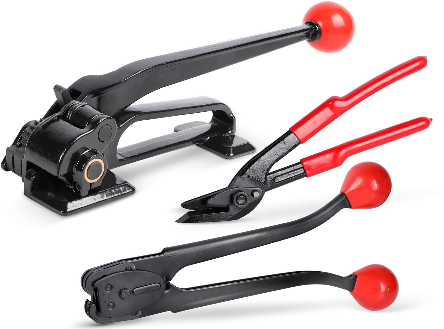 3 in 1 Premium Steel Banding Strapping Kit-Heavy Duty Banding Tools for 3/8"~3/4" Metal Banding, Include Tensioner Tool, Strapping Sealer & Crimper, Strapping Cutter for High-Strength Package Packing
