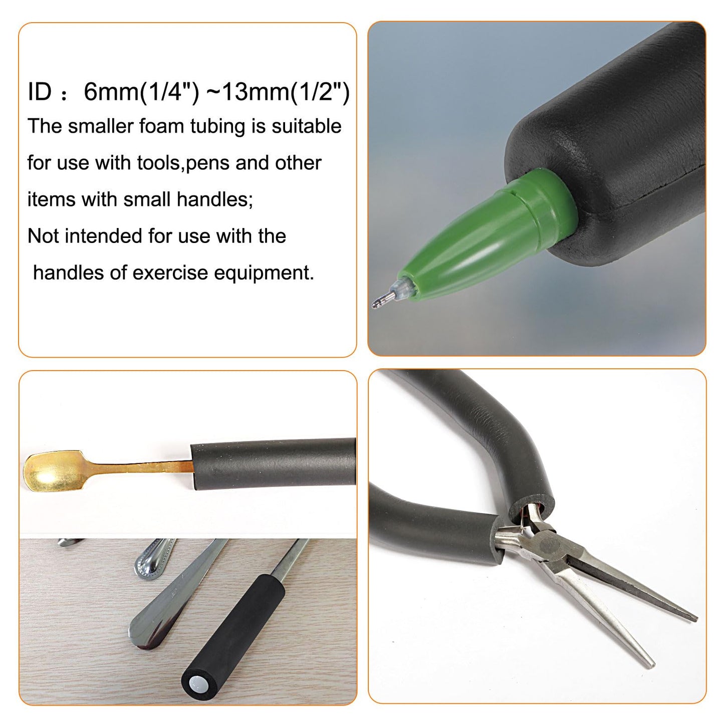 uxcell Foam Tubing for Handle Grip Support, Pipe Insulation Outside Pipe Lagging, 18mm ID 28.5mm(1 1/8") OD 1m Black