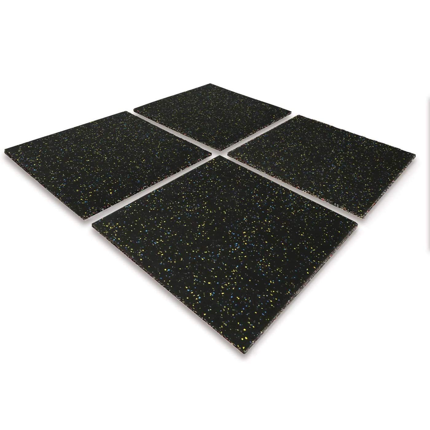 MYOYAY Gym Flooring Rubber Floor Tiles 25MM 4PCS Eco-Sports Interlocking Tiles 20"x20"x1” Thick Interlocking Gym Rubbers Flooring Mats Heavy Duty Rubber Exercise for Equipment and Workouts