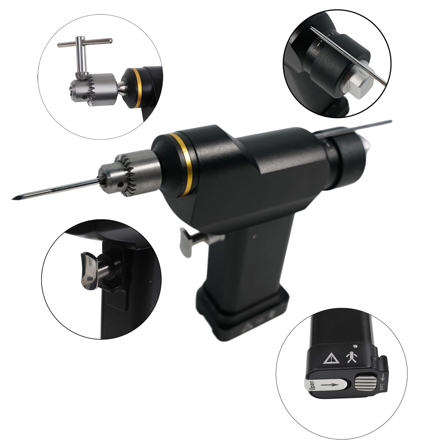 Caphstion Electric Cannulated Drill Micro Hollow Drill Machine Veterinary Mini Bone Orthopedic Tool, Sterilization Box