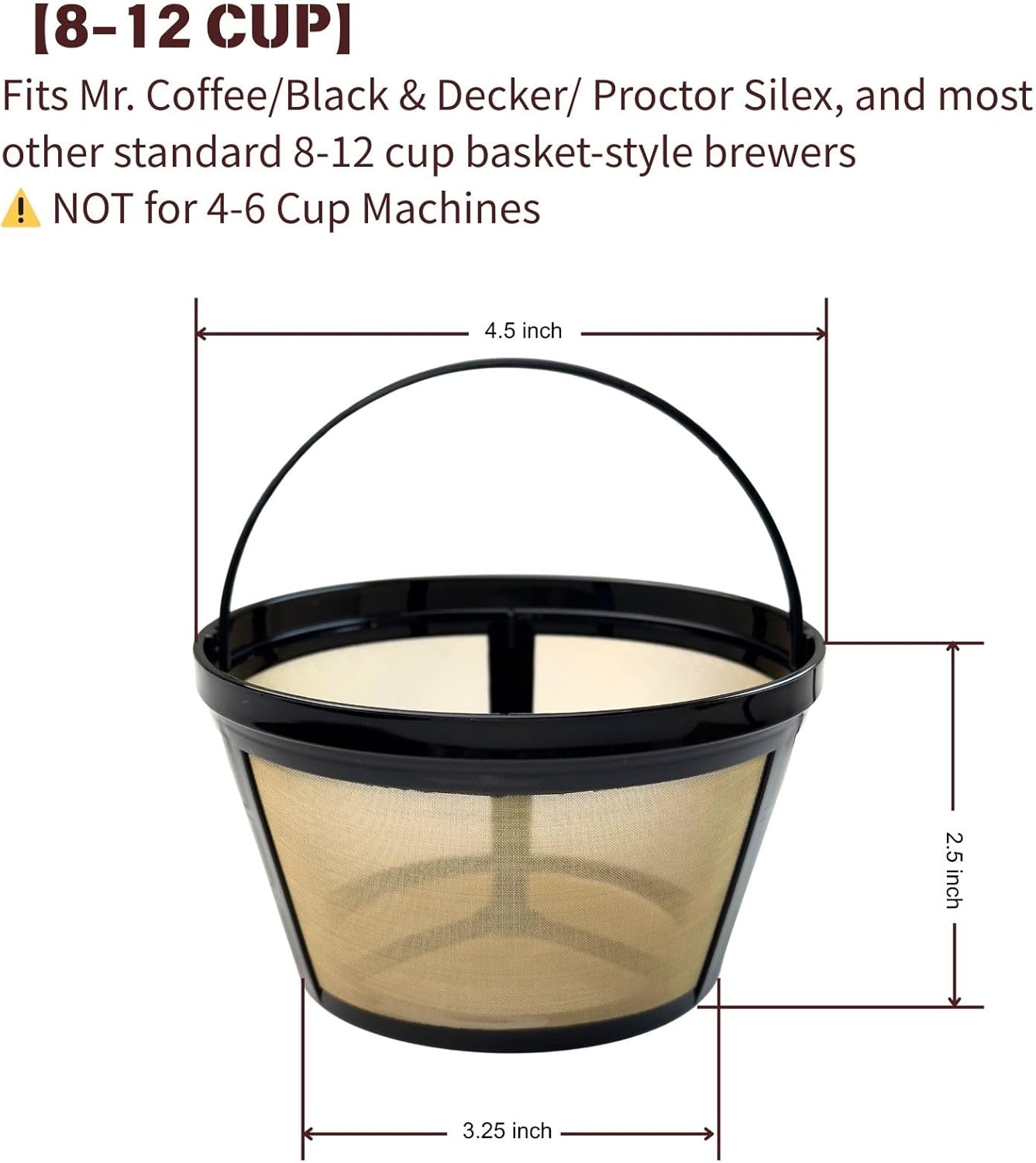Reusable Coffee Filter - BPA Free & Eco-Friendly | Fits Mr. Coffee, Black+Decker & Most 8-12 Cup Drip Makers (1-Pack)