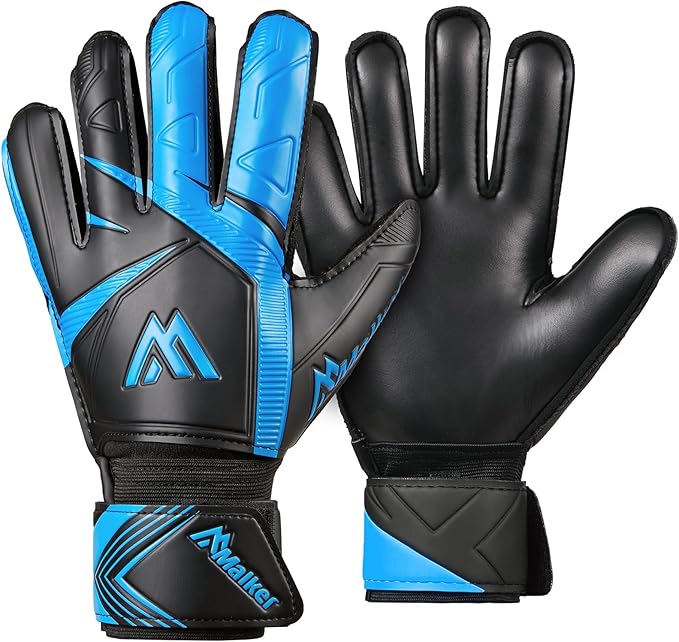 Malker Goalkeeper Gloves Soccer Goalie Gloves with Strong Grips Palms Anti-Slip Latex Breathable Football Gloves for Kids Youth Adult