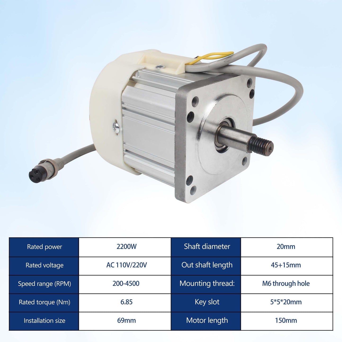 RATTMMOTOR 2.2KW Servo Motor Drive Kit 2200W 110V Permanent Magnet DC Brushless Servo Motor 200-4500RPM+Servo Motor Speed Controller for Woodworking Machine/Lathe/Drilling Machine/Reducer/Belt Sander